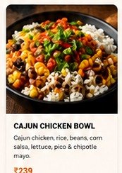 Butter chicken burrito bowl